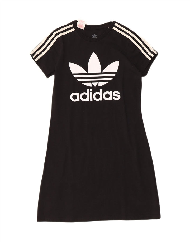 ADIDAS Robe T-Shirt Graphique Fille 13-14 ans Noir Coton