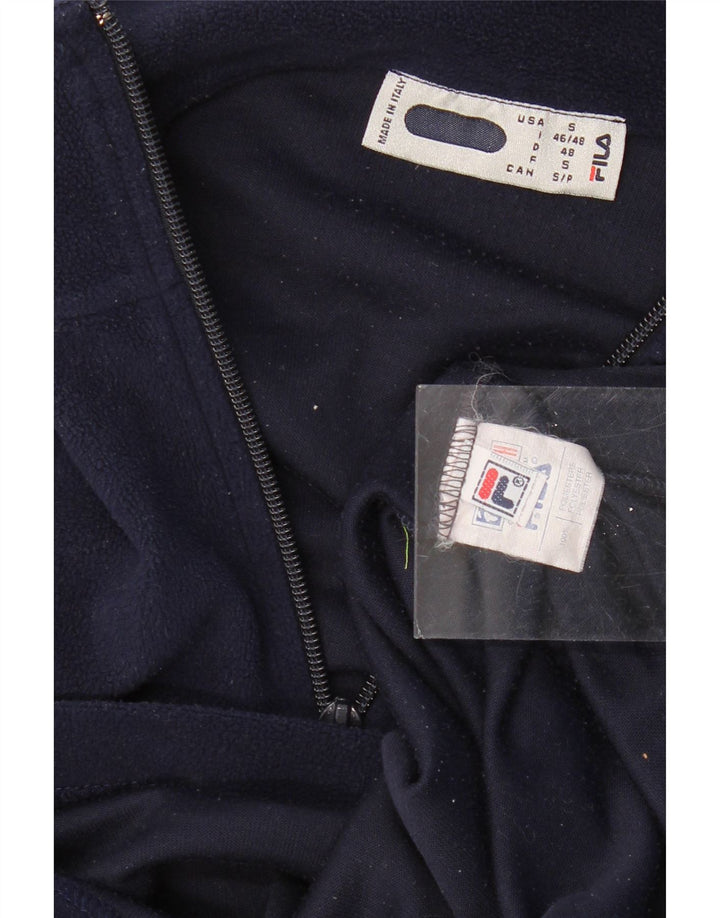 FILA Pull Polaire à Col Zippé Homme Petit Bleu Marine Polyester