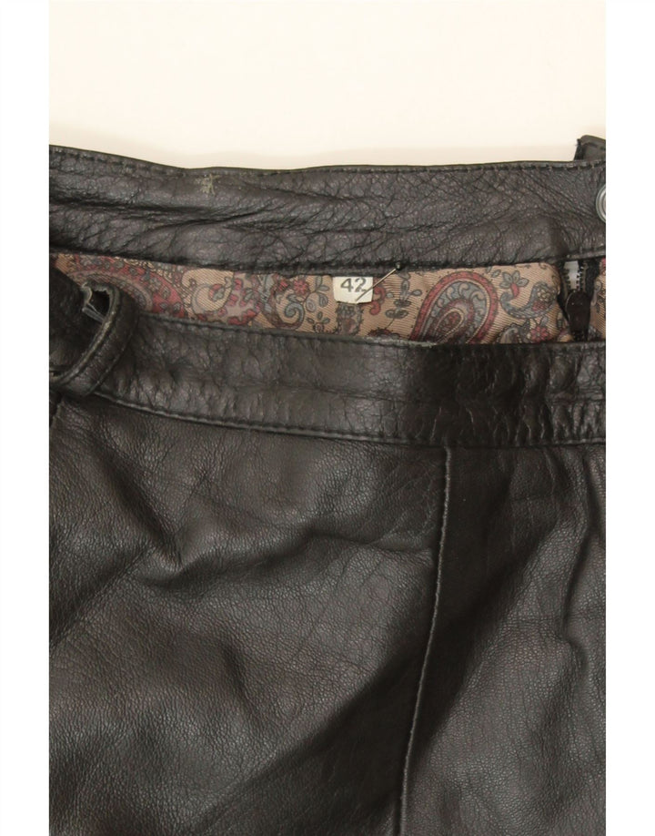 VINTAGE Womens Leather Skirt IT 42 Medium W28  Black Leather Vintage Vintage and Second-Hand Vintage from Messina Hembry 