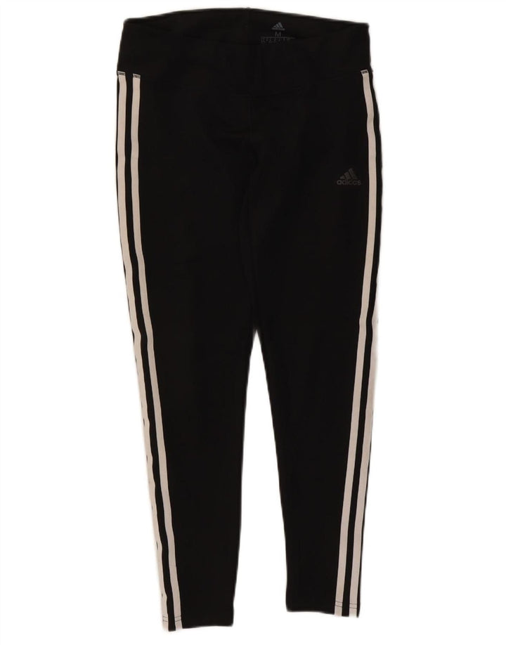ADIDAS Femmes Climalite Leggings UK 12/14 Moyen Noir Polyester