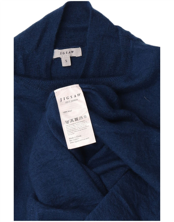 Jigsaw Pull à col roulé pour femme UK 8 Petite laine bleue