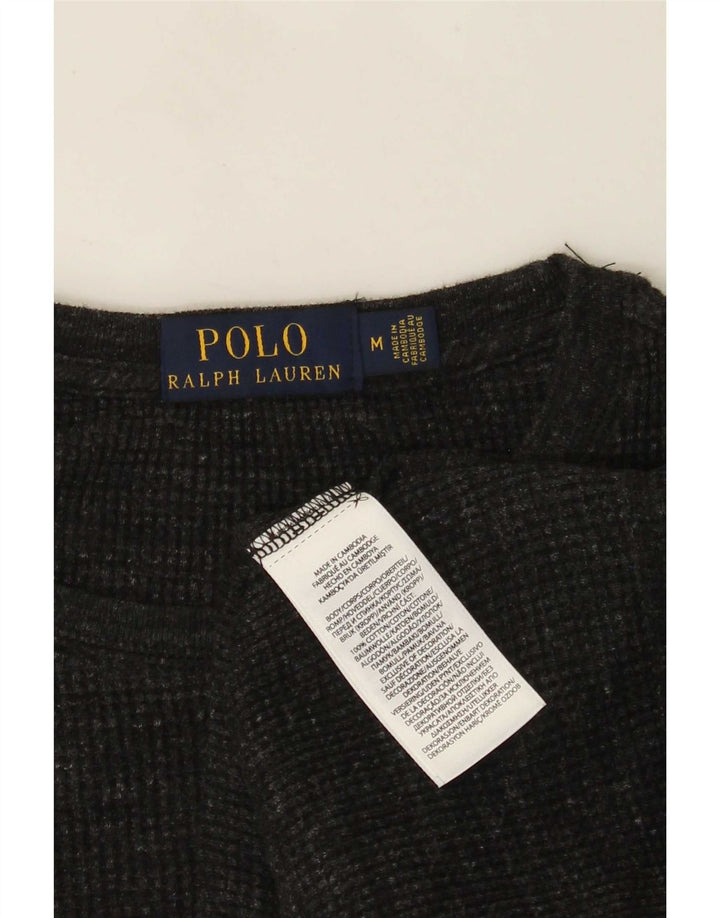 Polo Ralph Lauren Haut à manches longues pour homme en coton moucheté gris moyen