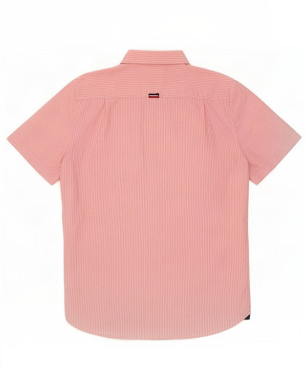 Superdry Chemise à manches courtes pour hommes 2XL Coton à fines rayures rose