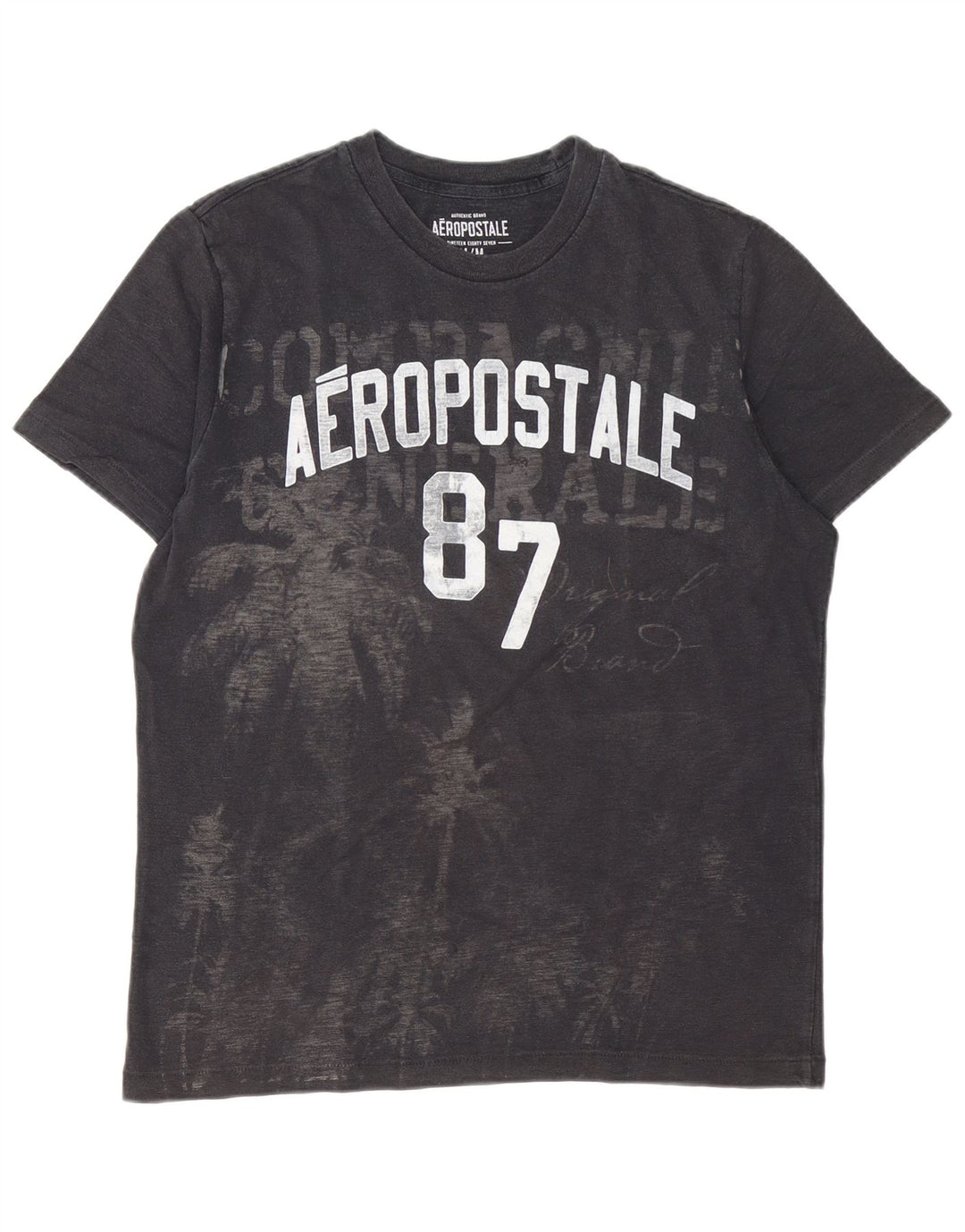 Aeropostale T-Shirt Graphique Homme Noir Moyen Coton