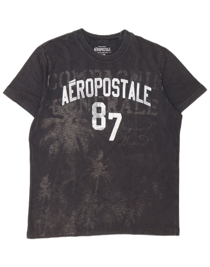 Aeropostale T-Shirt Graphique Homme Noir Moyen Coton