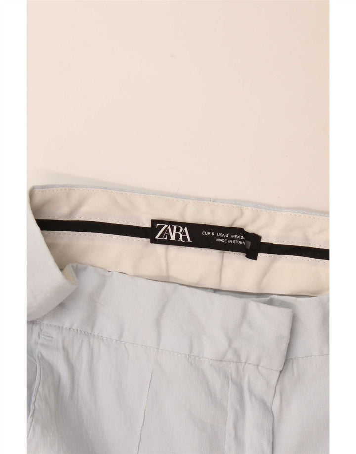 Zara Pantalon Capri Femme Petit W26 L17 Bleu