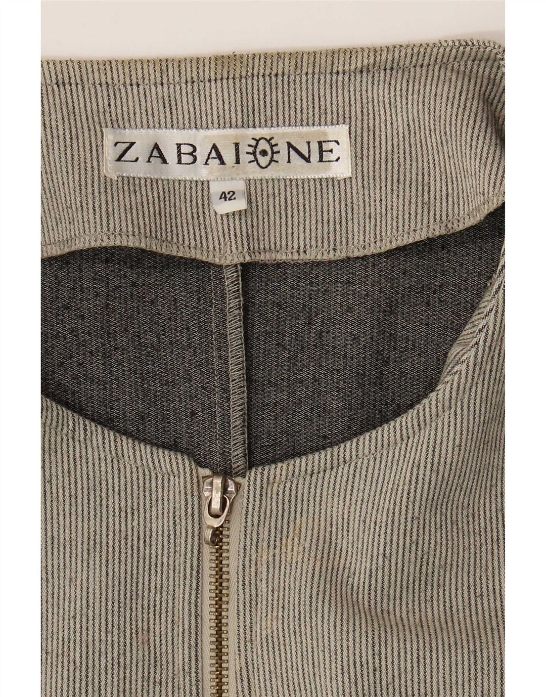 Zabaione Veste blazer zippée pour femme IT 42 Gris moyen à fines rayures