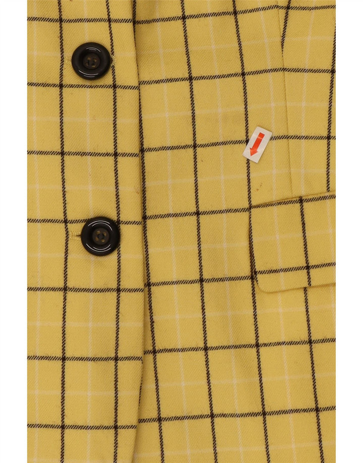 Oliver By Valentino Veste blazer à 3 boutons pour femme IT 46 Grand carreaux jaunes