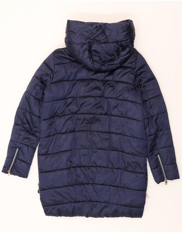 Guess Manteau matelassé à capuche surdimensionné pour femme UK 10 Small Bleu marine Polyamide