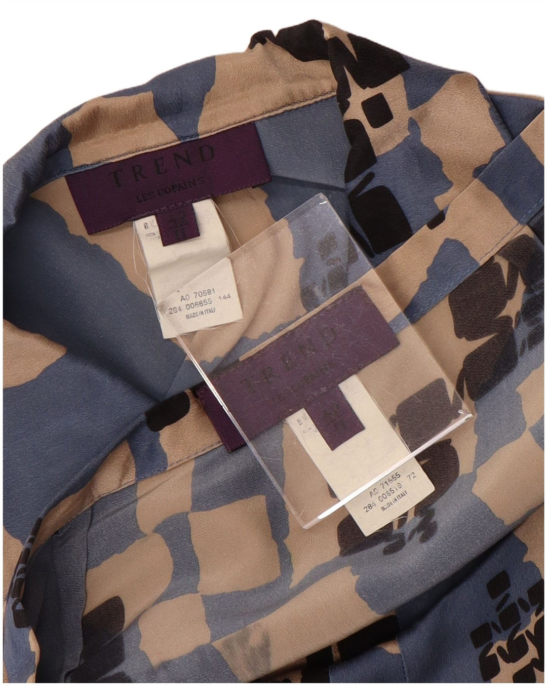 LES COPAINS Ensemble jupe 2 pièces pour femme IT 42 Medium W28 Soie géométrique bleue