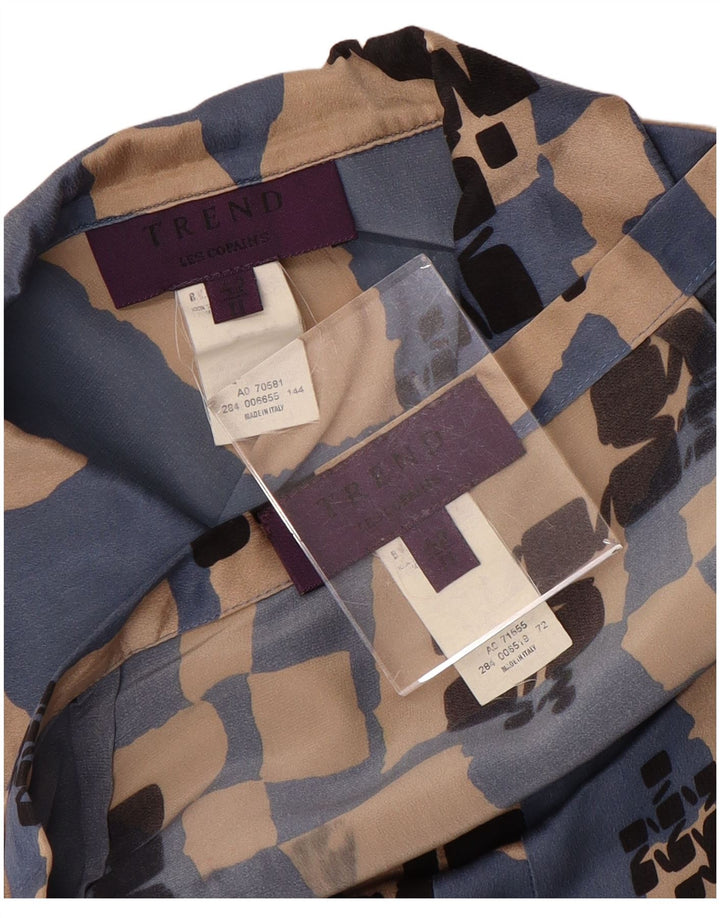 LES COPAINS Ensemble jupe 2 pièces pour femme IT 42 Medium W28 Soie géométrique bleue