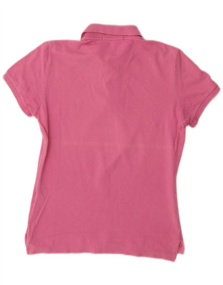 RALPH LAUREN Polo skinny pour femme UK 12 coton rose moyen