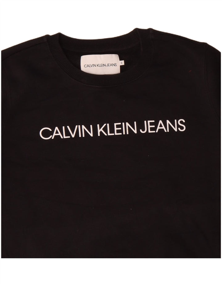 CALVIN KLEIN JEANS Sweat-shirt surdimensionné pour femme UK 10 Small Noir