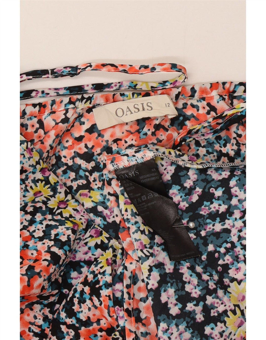 Oasis Caraco à volants sur le devant pour femme UK 12 Medium Multicolore Floral