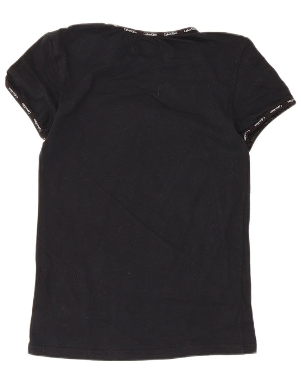 Calvin Klein T-shirt slim à manches courtes pour femme UK 10 Small Noir