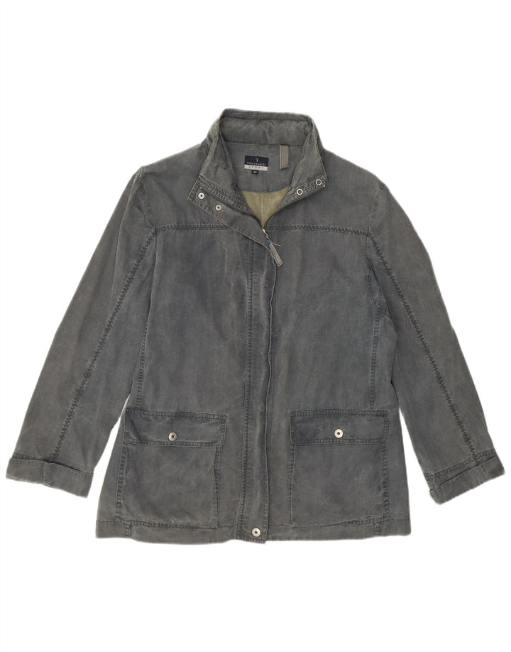 TRUSSARDI Veste Utilitaire à Capuche Femme IT 44 Gris Moyen Coton