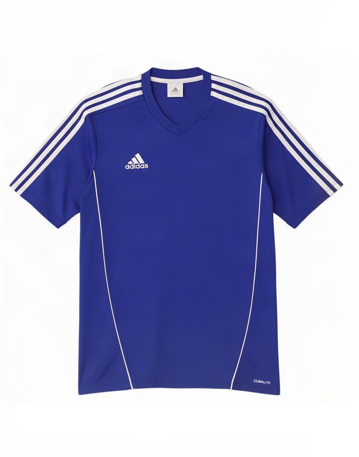 Adidas Hommes Climalite T-Shirt Haut Petit Bleu Polyester