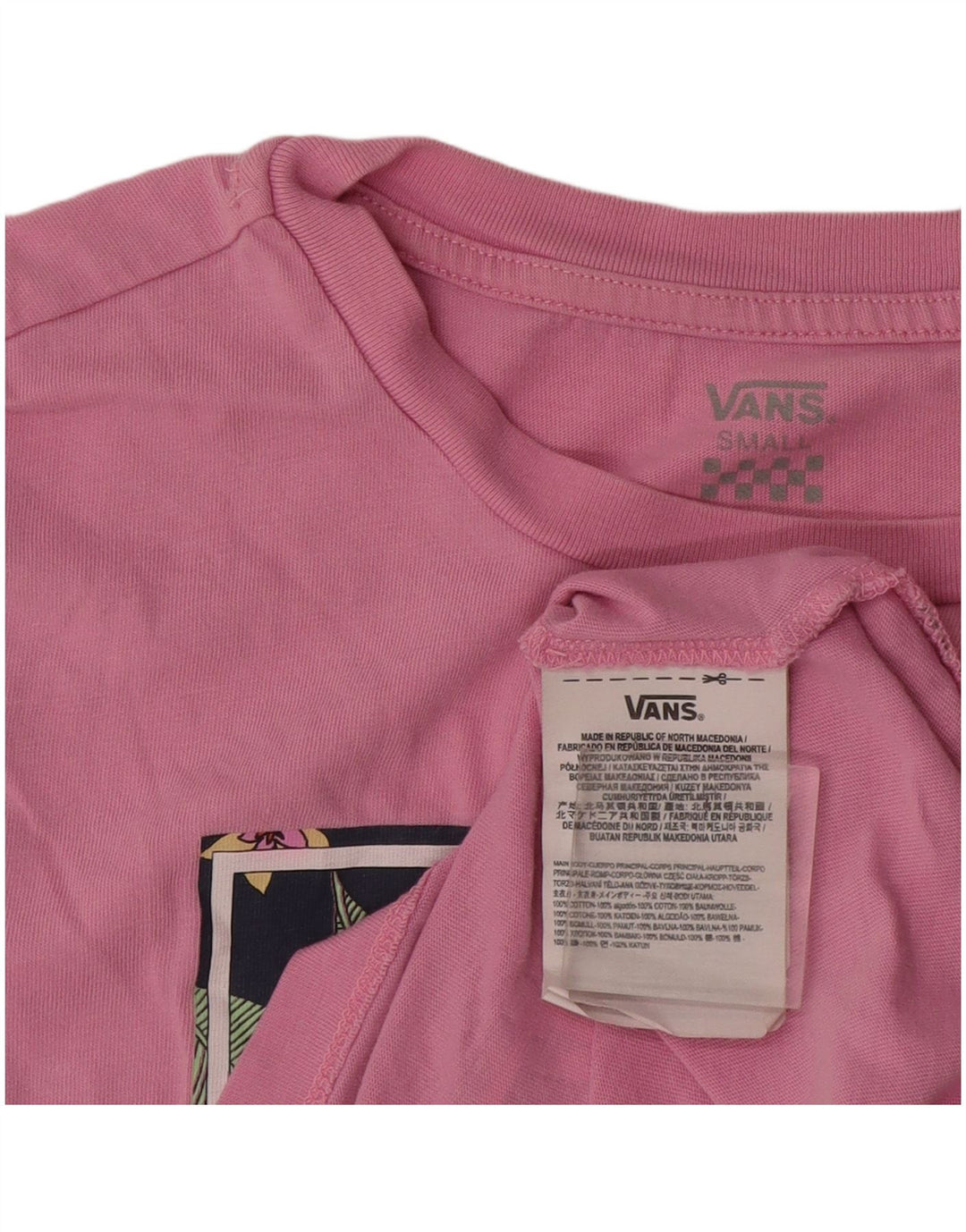 Vans T-shirt graphique pour femme UK 10 Small Rose