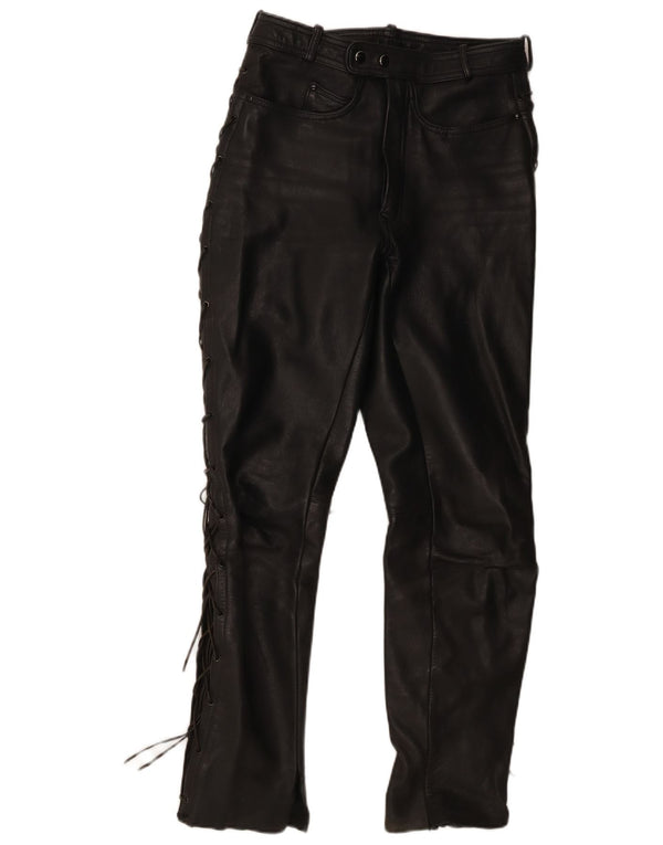 Pantalon en cuir Motorstyle vintage pour homme IT 48 Medium W30 L31 Cuir noir