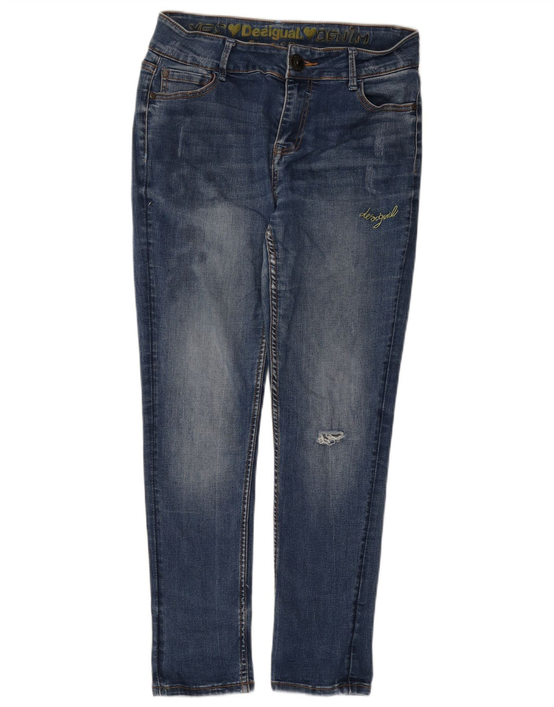Desigual Jean Skinny W28 L27 Bleu Femme
