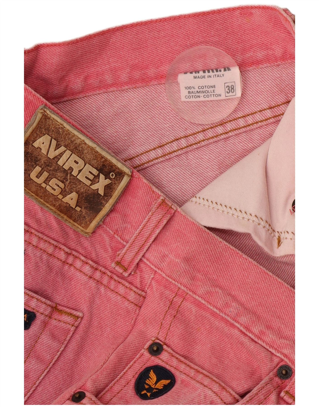 Avirex Jean fuselé homme W38 L33 coton rose