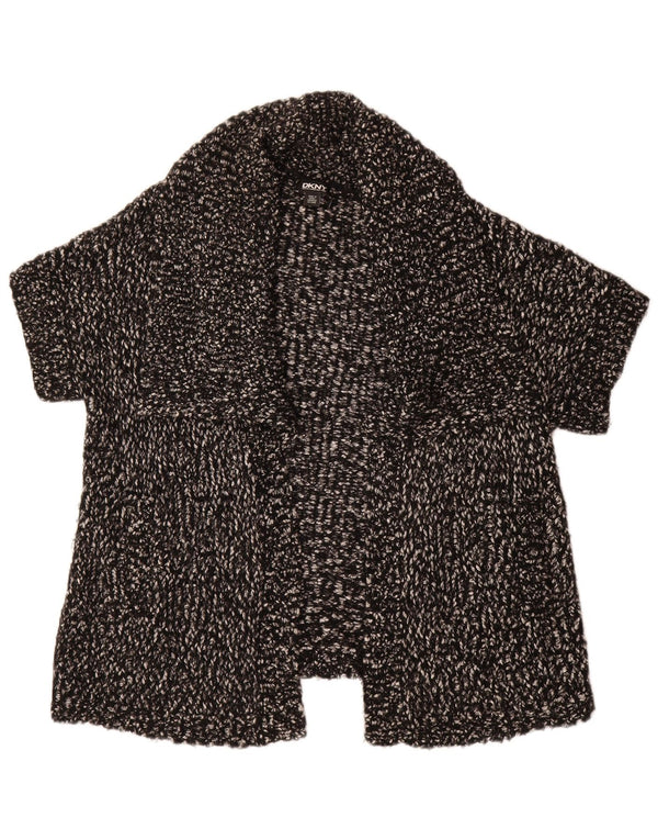 DKNY Cardigan surdimensionné à manches courtes pour femme UK 10 Petit Noir