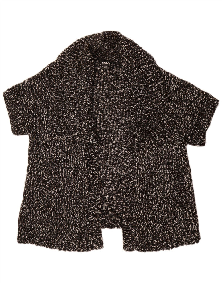 DKNY Cardigan surdimensionné à manches courtes pour femme UK 10 Petit Noir