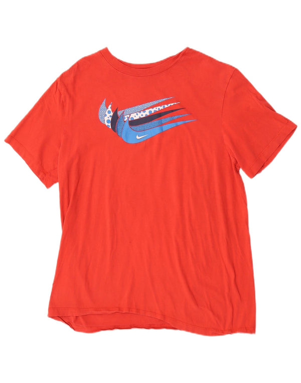 Nike Homme T-Shirt Graphique Haut Rouge Moyen Coton