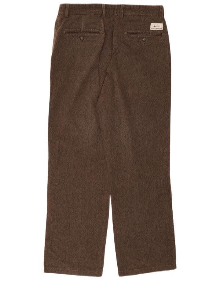 Avirex Pantalon Chino Droit Homme W33 L30 Marron Coton