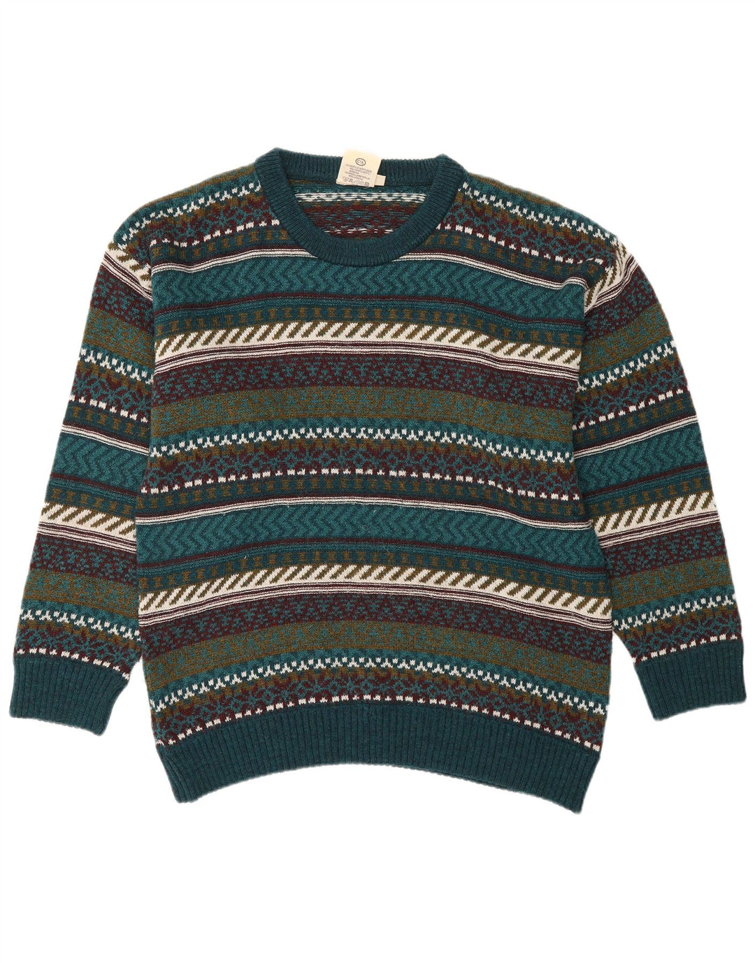 ANGELO LITRICO Pull à col rond pour homme Large multicolore Fair Isle