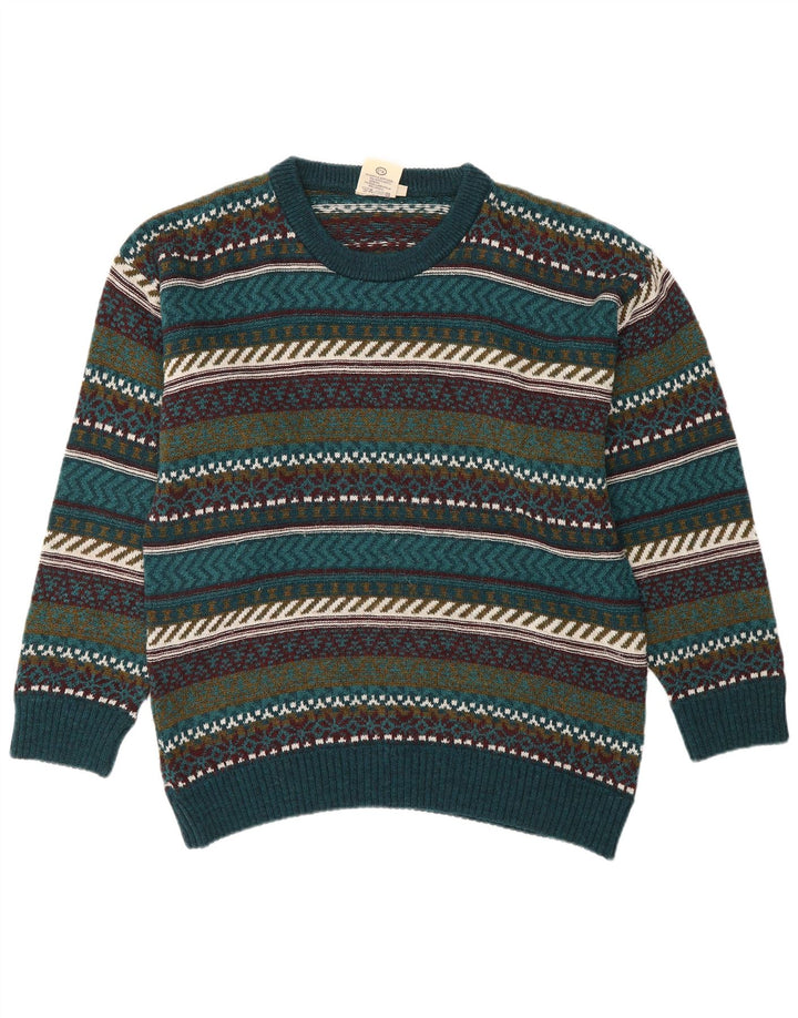 ANGELO LITRICO Pull à col rond pour homme Large multicolore Fair Isle