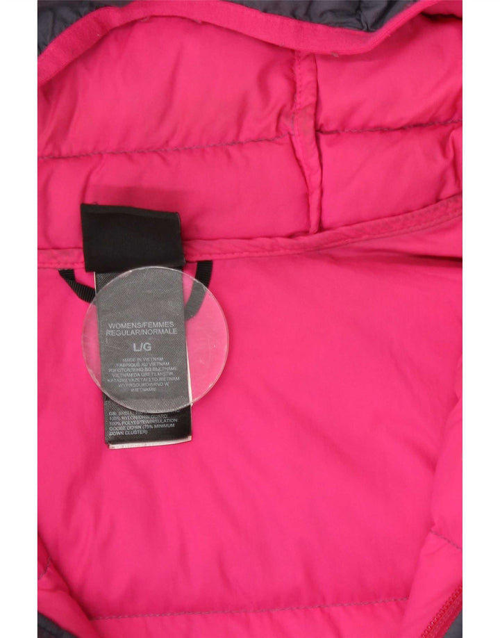 The North Face Veste rembourrée à capuche pour femme UK 16 Large Gris Nylon