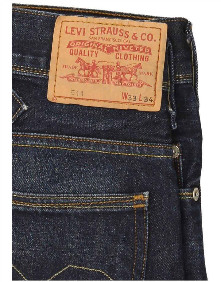 Levi's Jean Slim 511 Femme W33 L34 Bleu Marine Coton