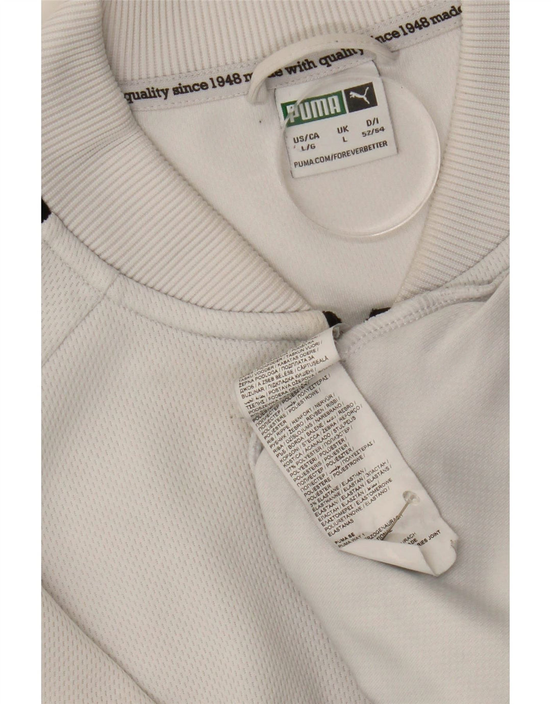 Puma Veste de survêtement graphique pour hommes, grand, blanc, polyester