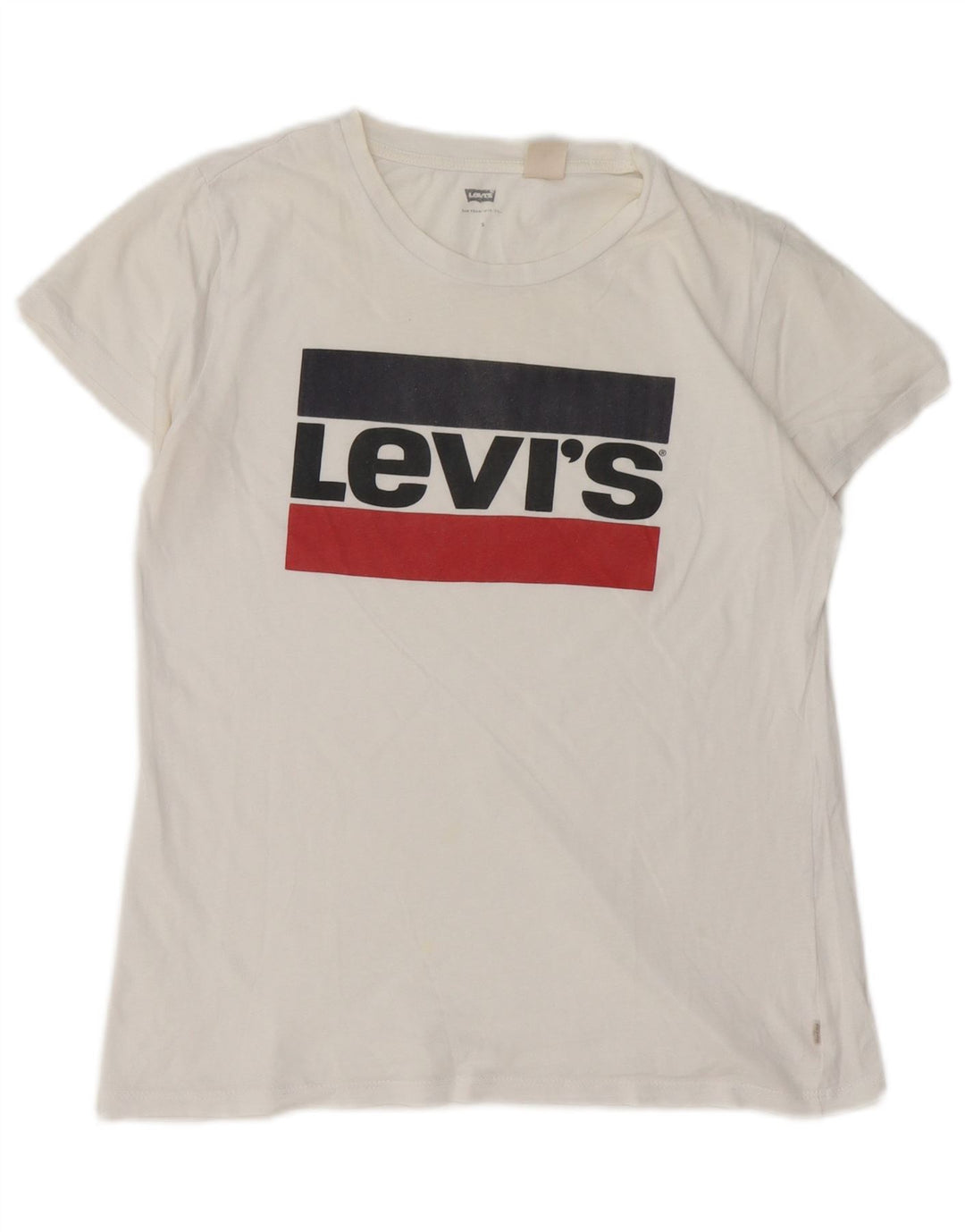 LEVI'S T-shirt graphique pour femme UK 10 Small Blanc