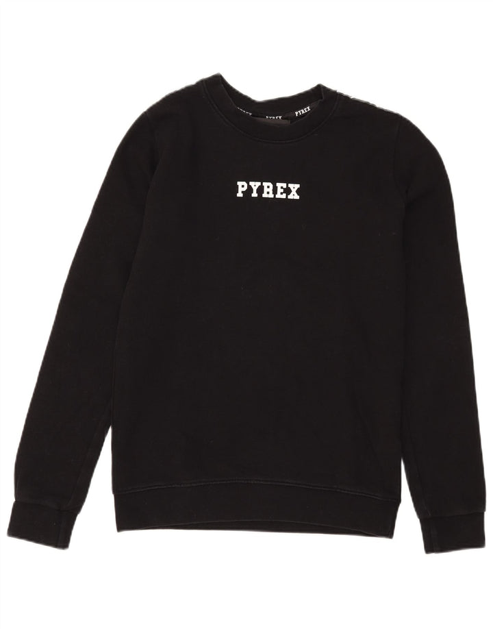 Pyrex Sweat-shirt graphique pour femme UK 6 XS Noir Coton