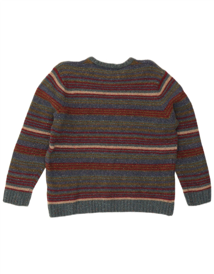 Paco Pull ras du cou pour femme UK 16 Grande laine rayée multicolore