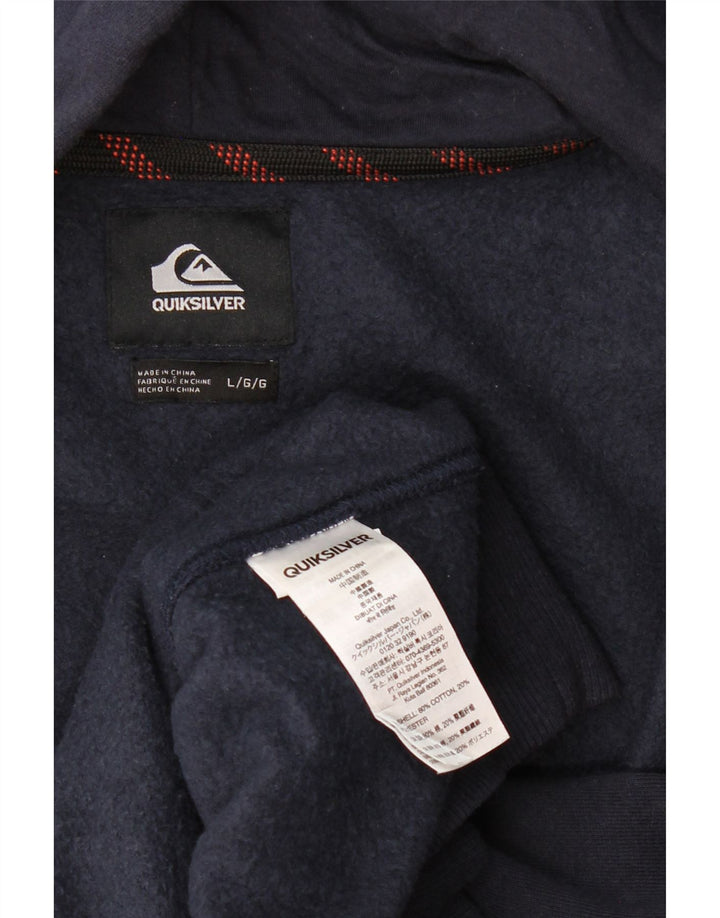 QUIKSILVER Pull à capuche zippé pour homme en coton bleu marine Large