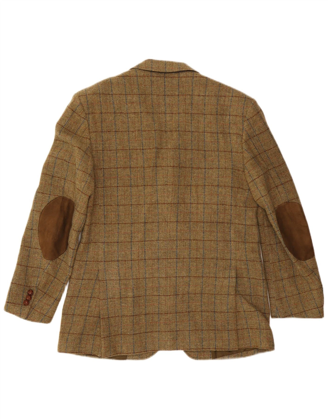 VINTAGE Veste Blazer 3 Boutons Homme IT 52 XL Kaki Check Laine