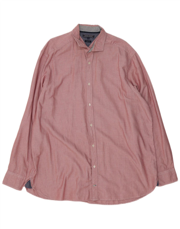 Tommy Hilfiger Chemise haute coupe régulière pour homme 3XL Rouge Coton