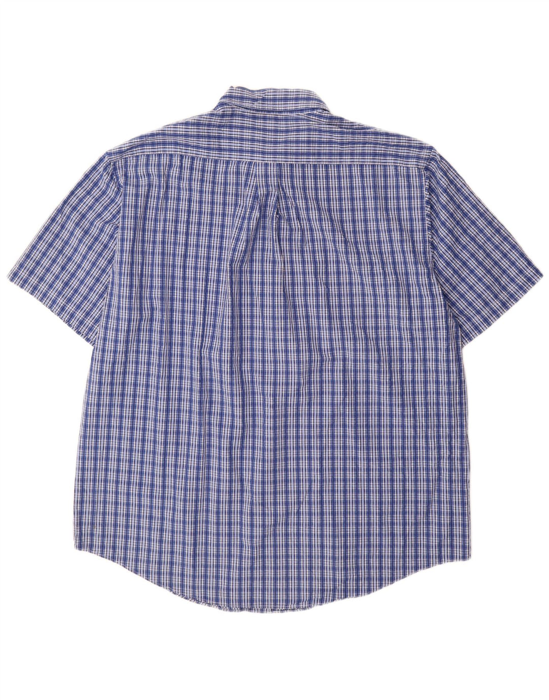 BROOKS BROTHERS Chemise à manches courtes pour homme Coupe classique XL Bleu à carreaux en coton