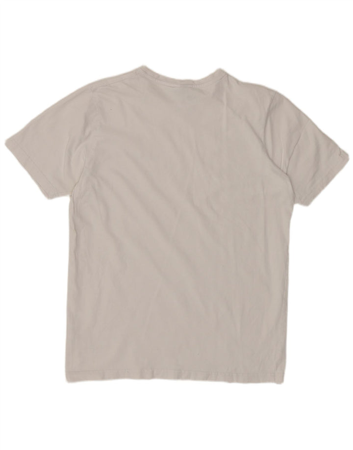 ELLESSE T-shirt graphique pour femme UK 14 en coton blanc moyen