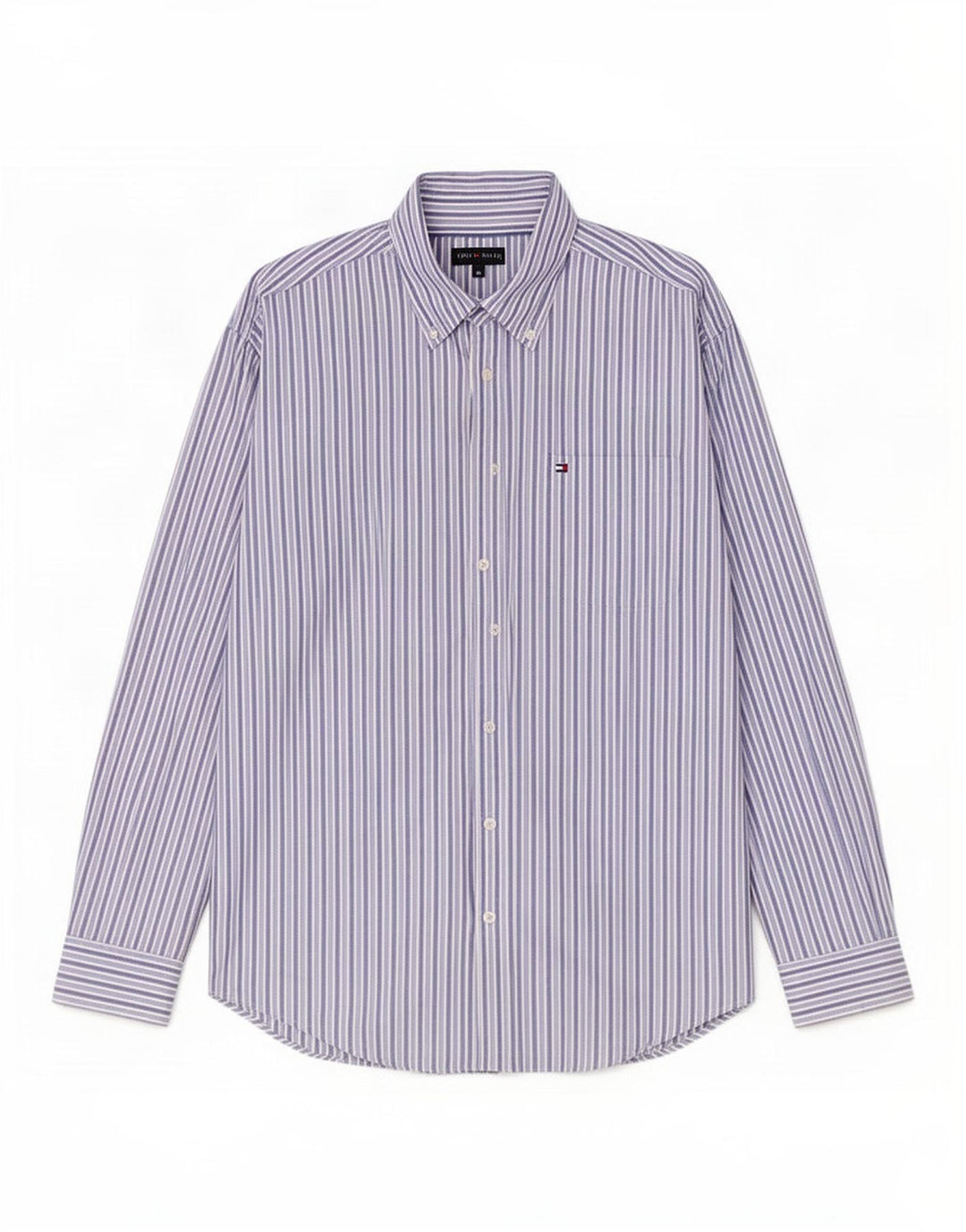Tommy Hilfiger Chemise Homme Bleu Moyen Rayure Fine