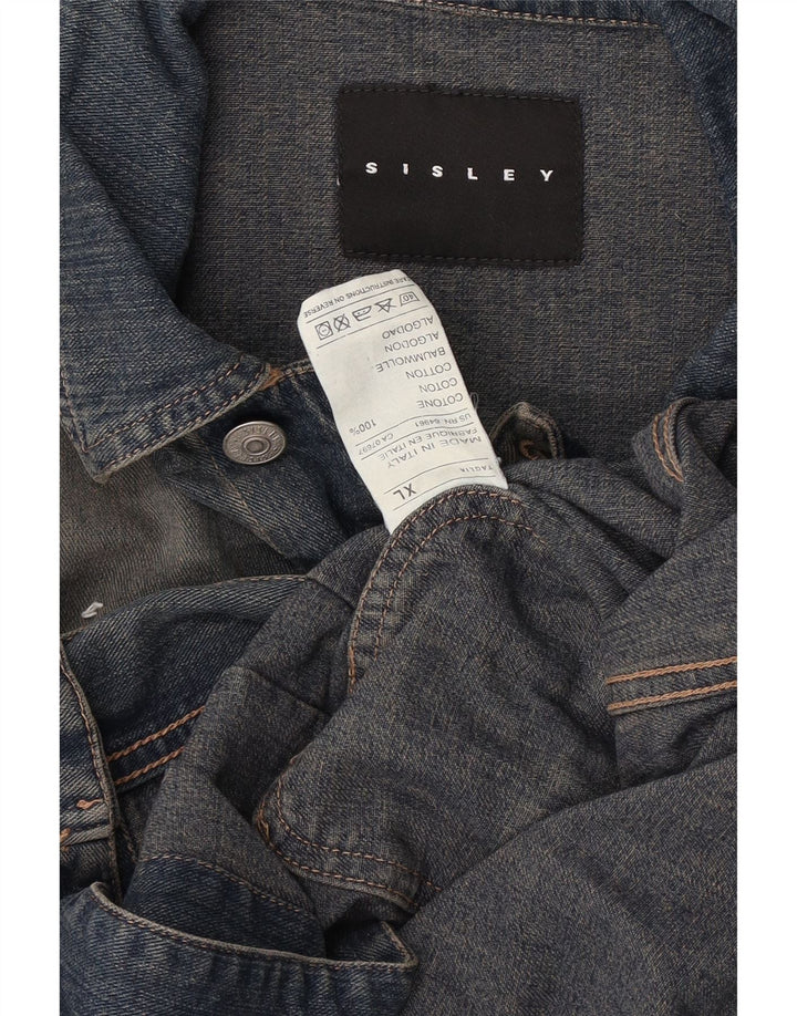 Sisley Veste en Jean Homme UK 42 XL Bleu Coton