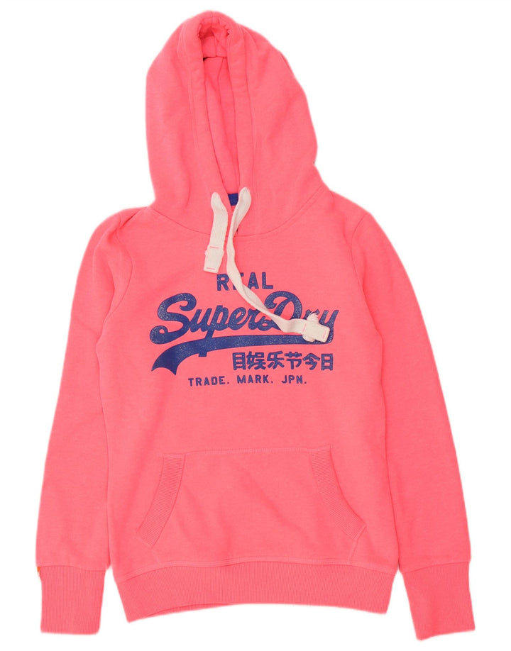 Superdry Pull à capuche graphique pour femme UK 10 Petit Rose Polyester