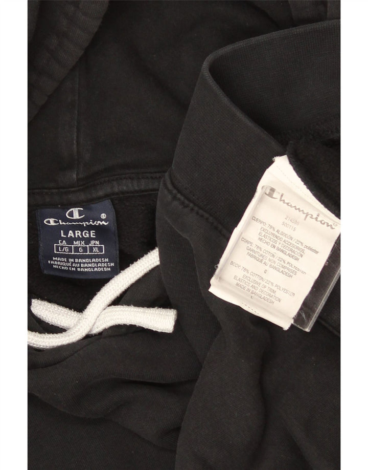 CHAMPION Pull à capuche pour homme Large Noir Coton