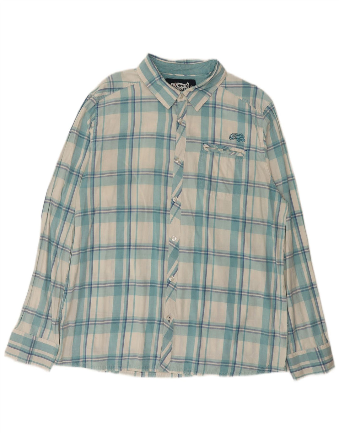 Weird Fish Chemise Homme XL Bleu Carreaux Coton