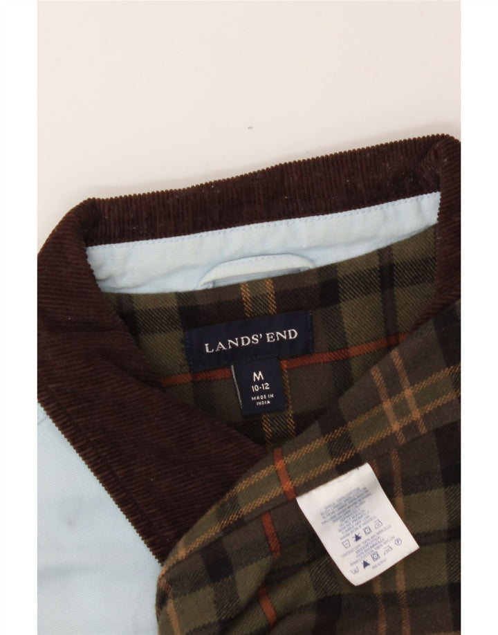 LANDS END Womens Overcoat UK 10/12 Medium Blue Cotton Vintage Lands End and Second-Hand Lands End from Messina Hembry 