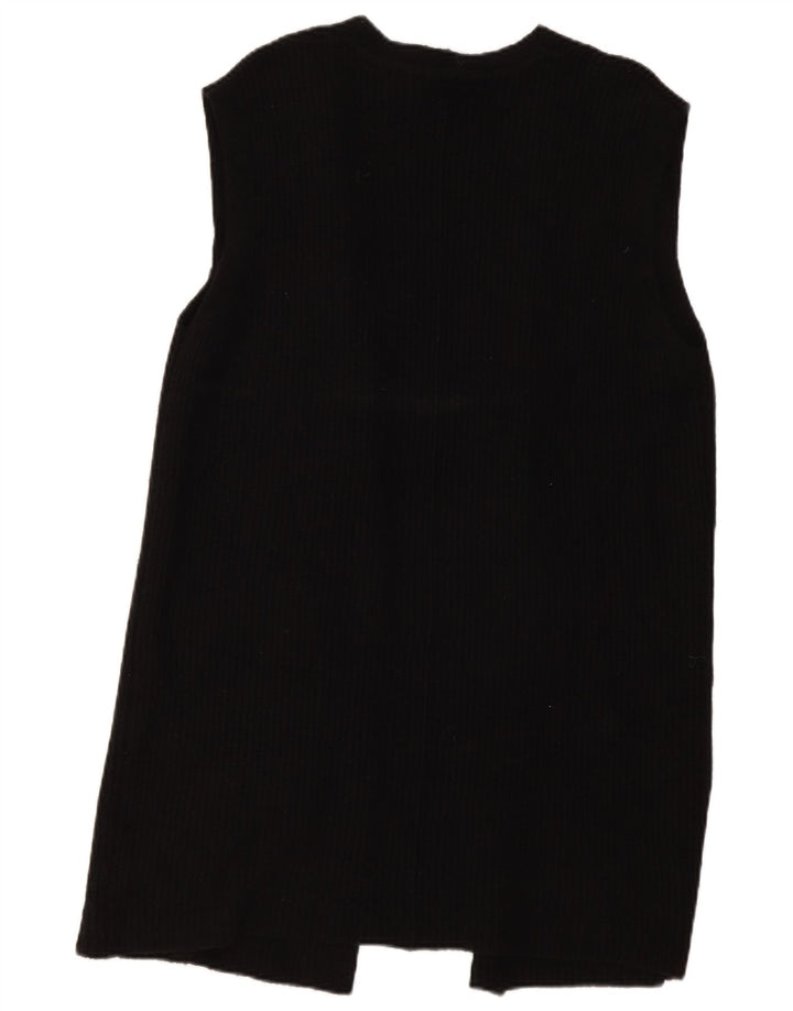 Fat Face Cardigan ouvert long pour femme en laine noire moyenne UK 14