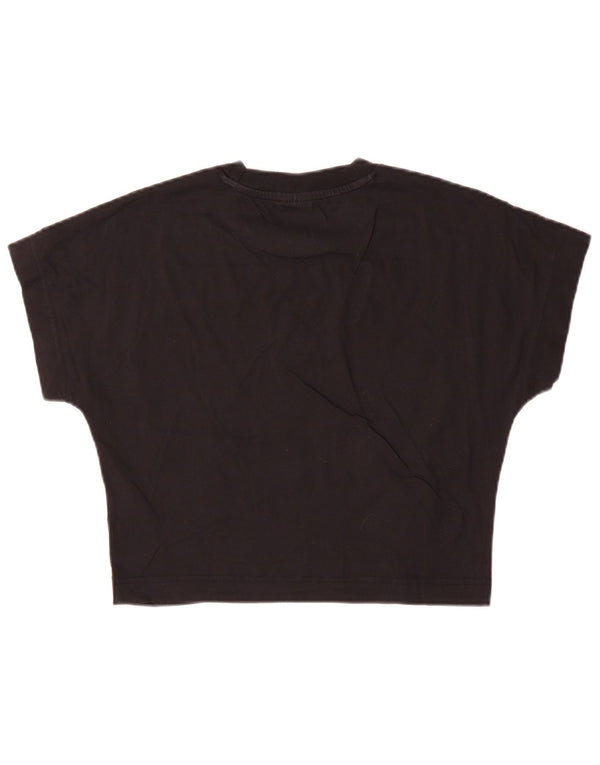 Adidas T-shirt court pour femme UK 8/10 Petit coton noir